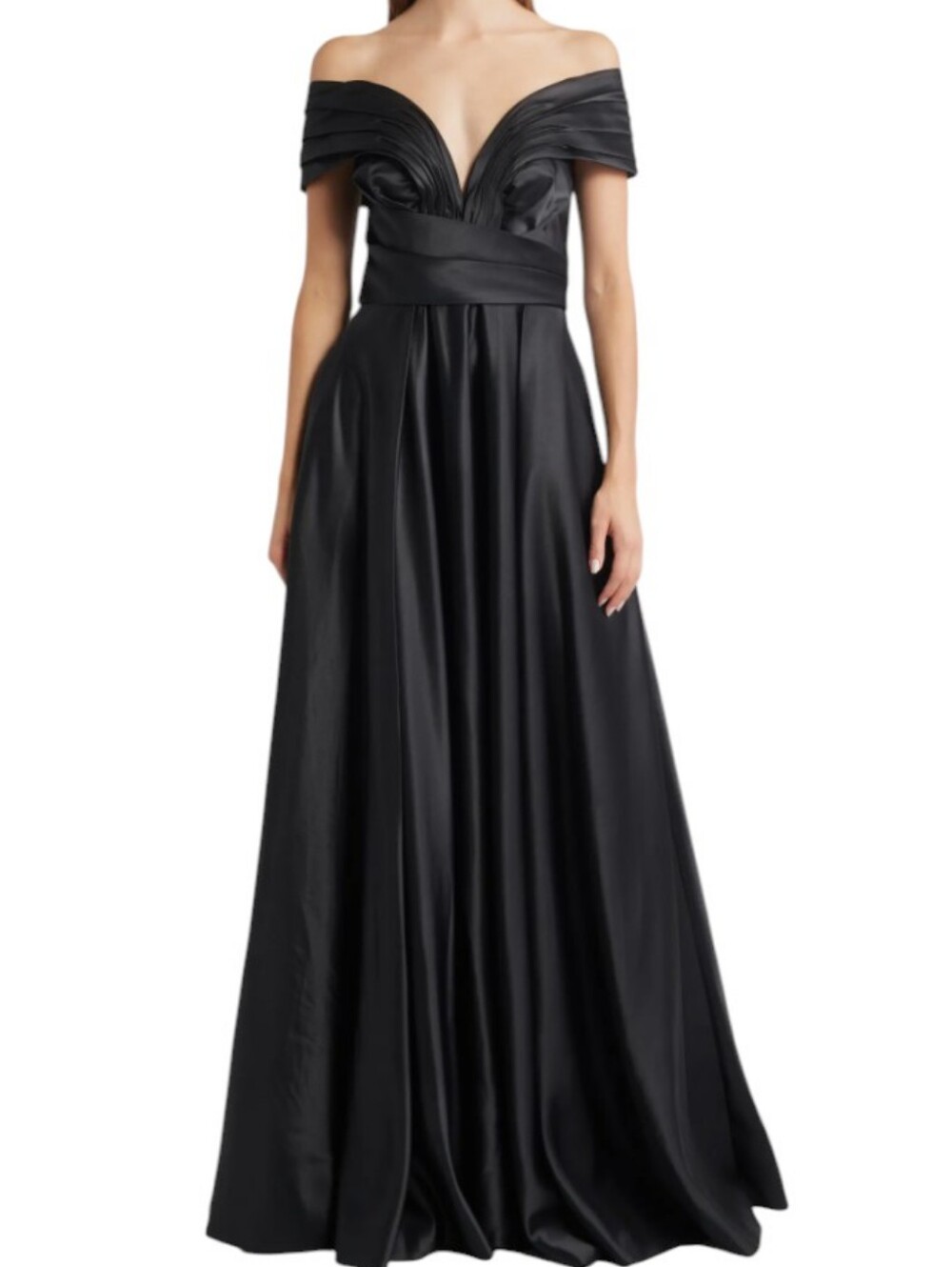 Sonya Moda Elara Plunge Neck Satin Gown... Size Medium..SZ 6